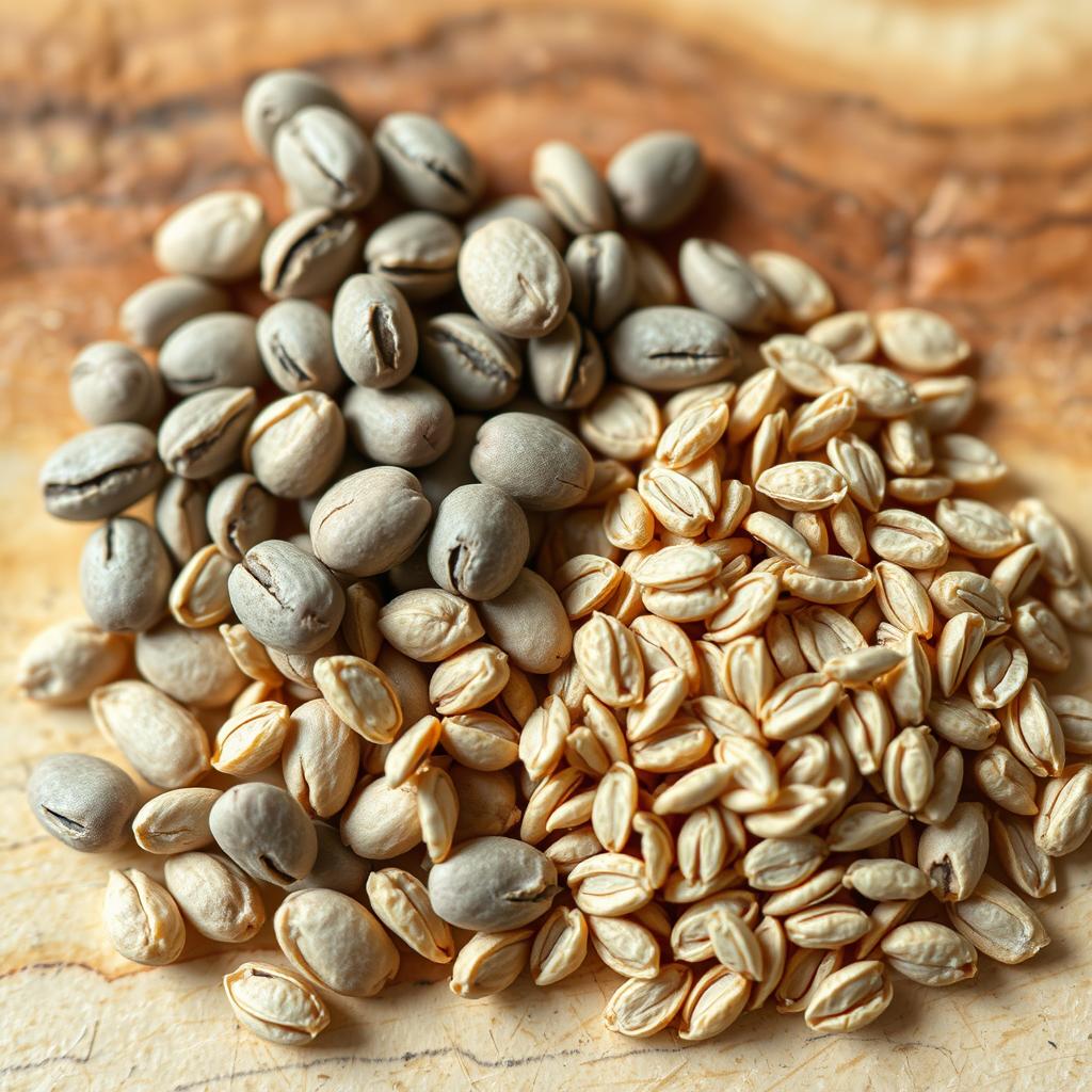 Caraway and rye seeds