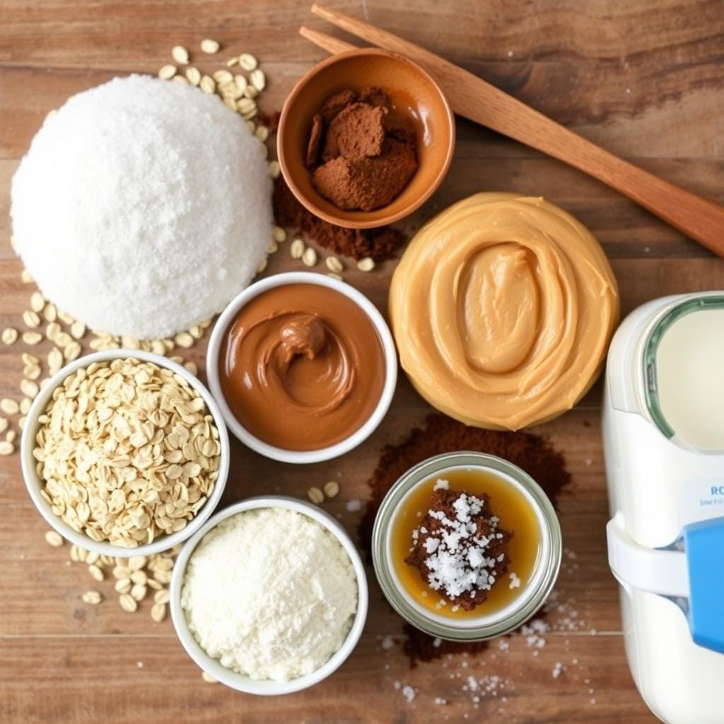 Ingredients for no-bake cookies