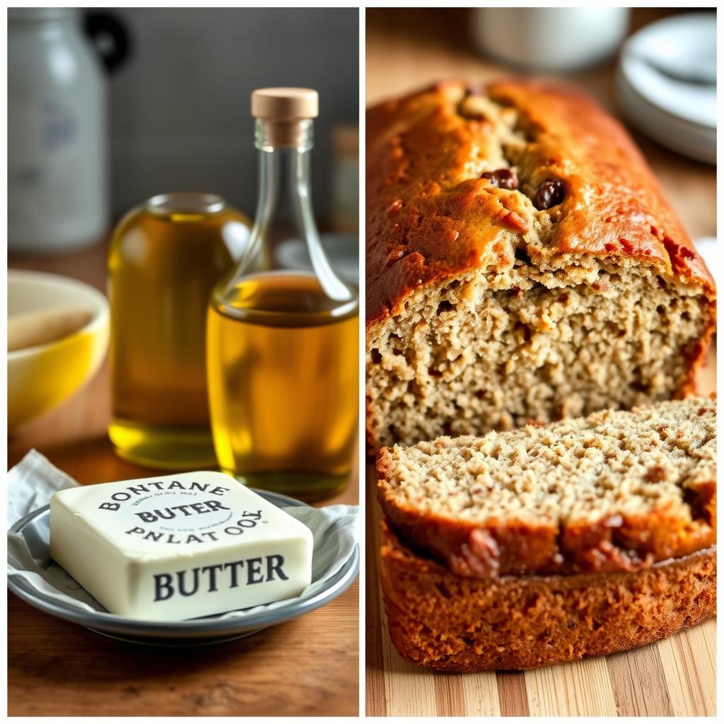 butter or oil for moist banana bread