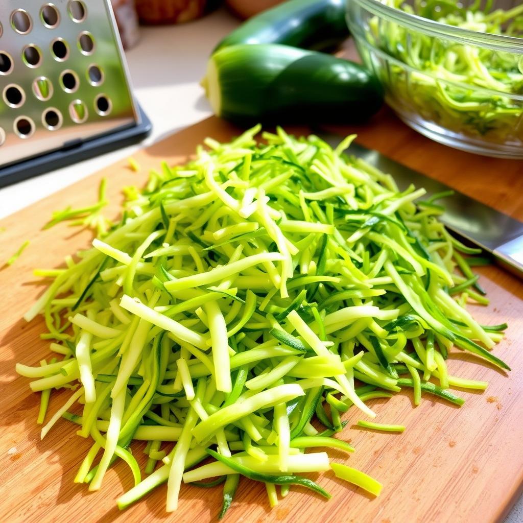 grated and shredded zucchini