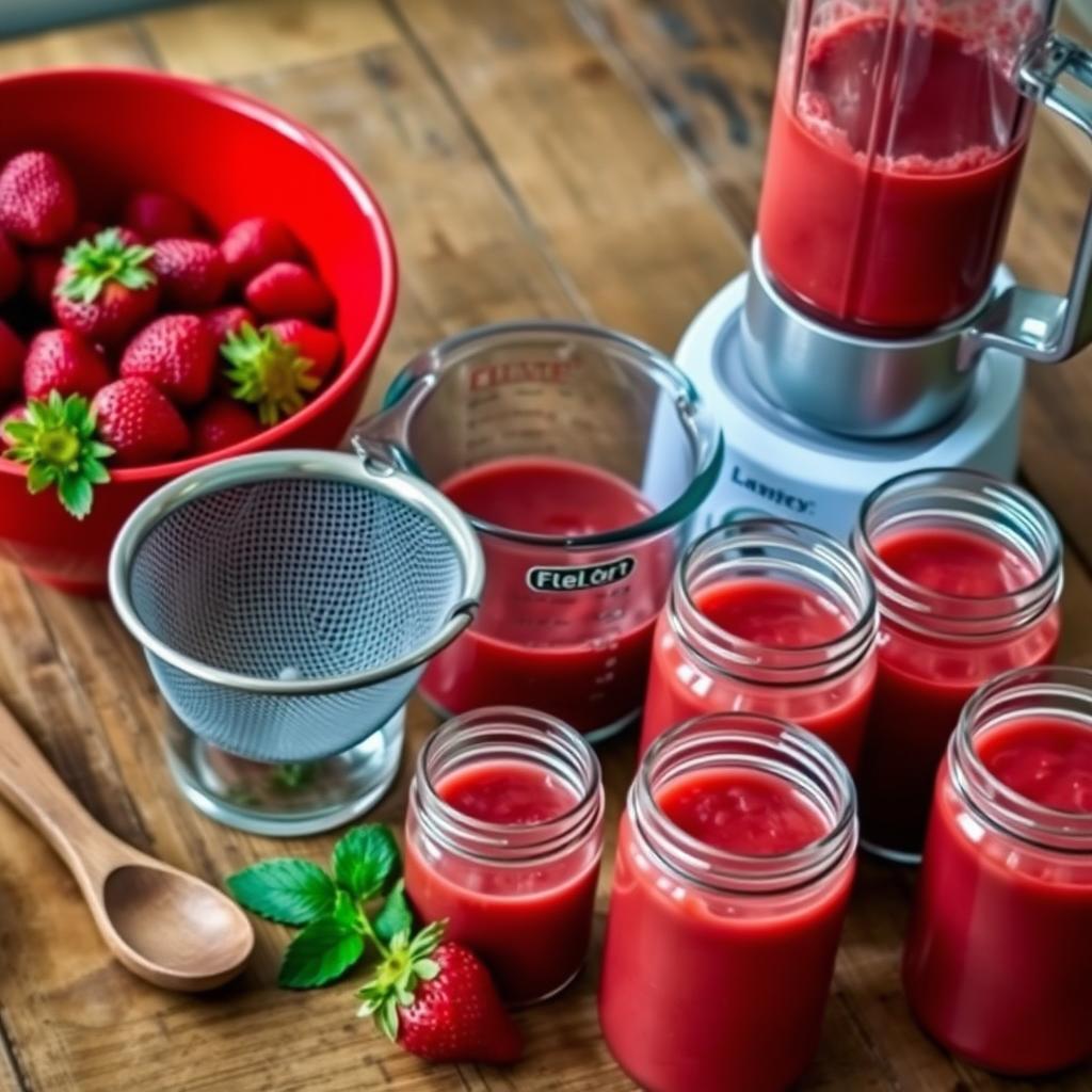 homemade strawberry puree equipment