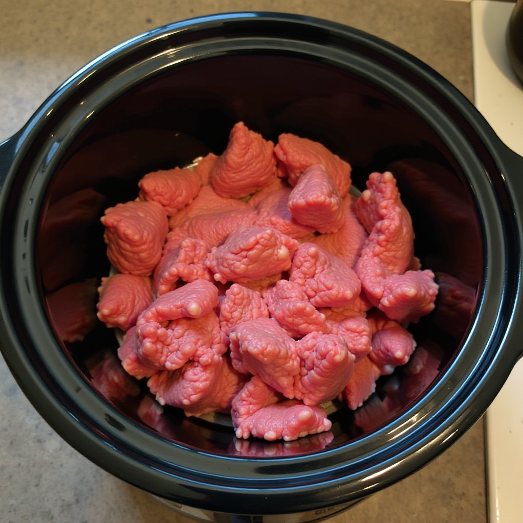 Can you put raw ground beef in a slow cooker?