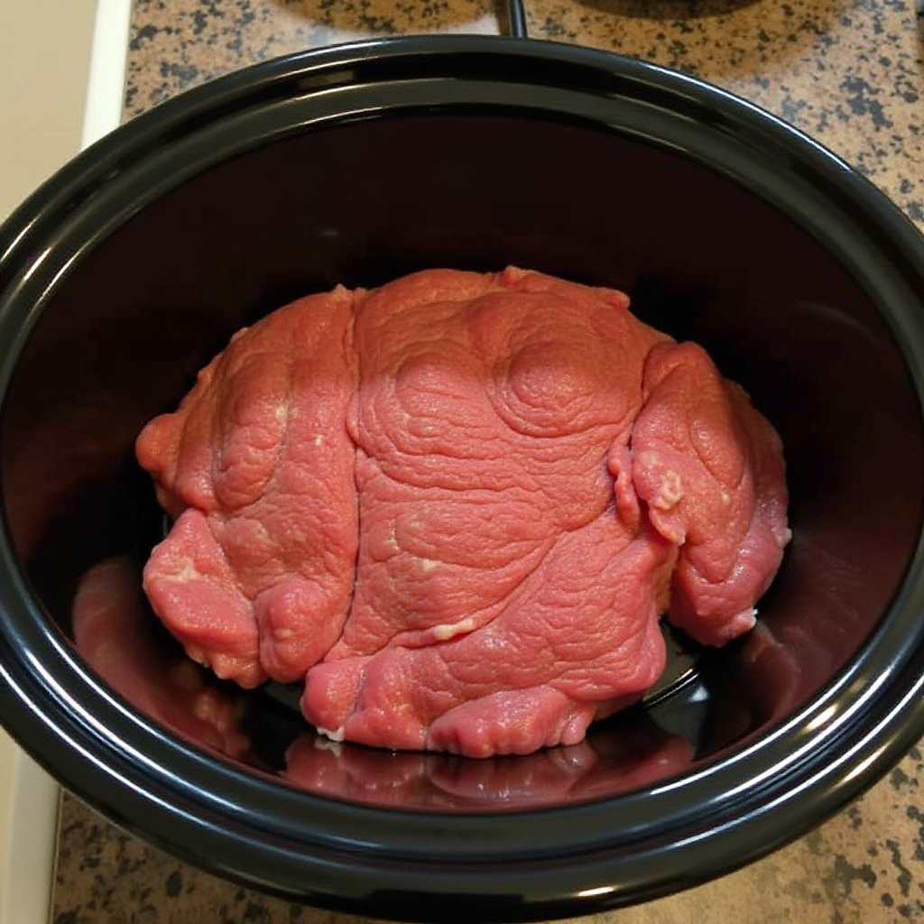 Can you put raw ground beef in a slow cooker?