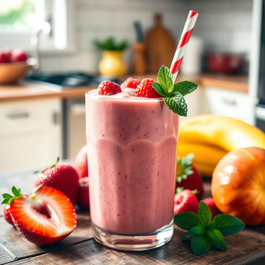 vitamin-rich pink smoothie